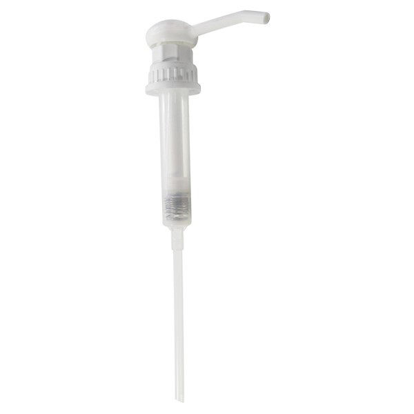White plastic pump dispenser on a white background