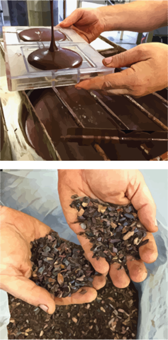 Latte and Espresso Chocolate Bars being made