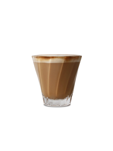 topped up macchiato in a glass 